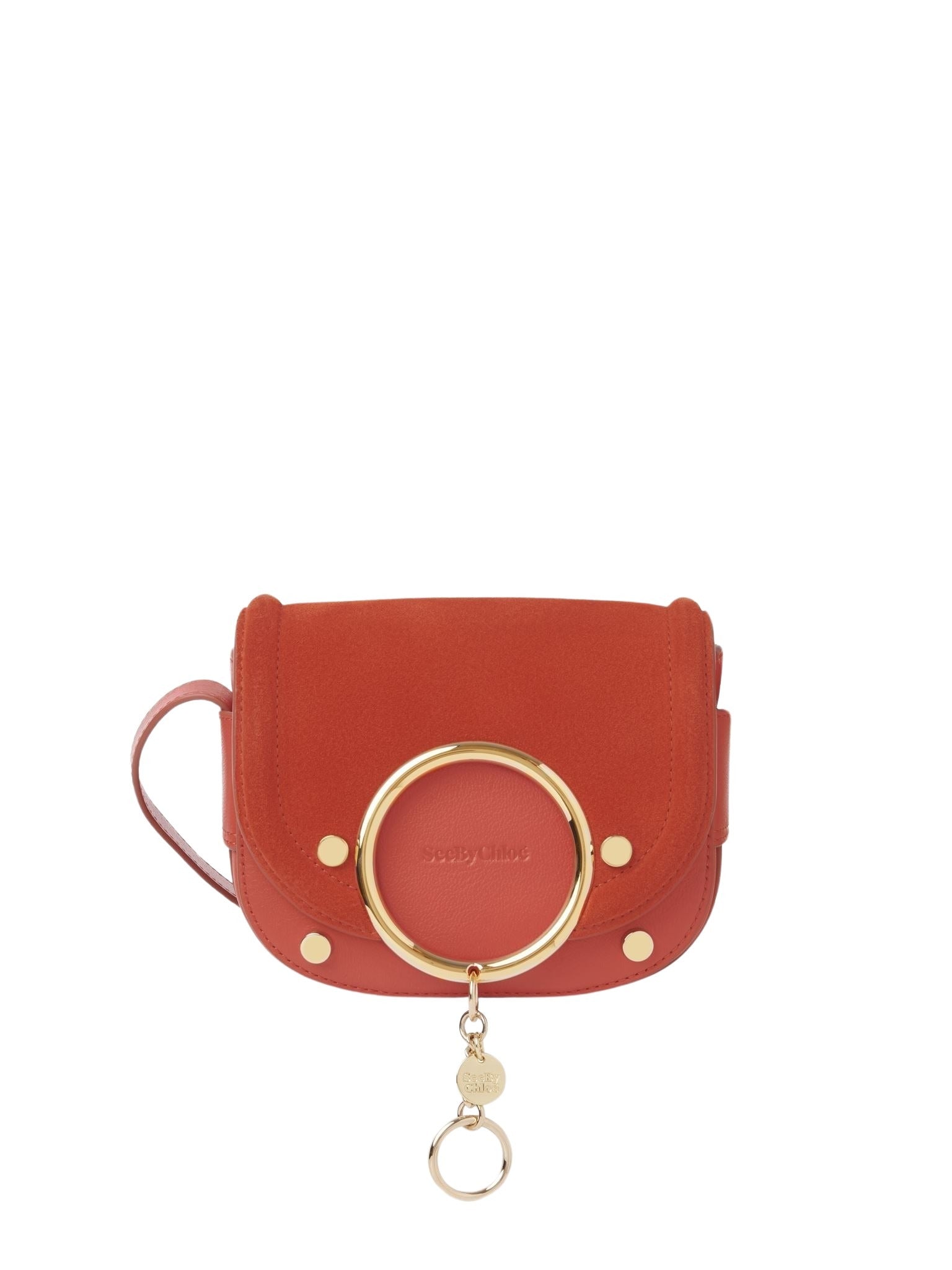 Petit sac porté épaule Mara en cuir - Orange Gitane