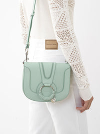 Sac porté épaule Hana en cuir - Bleu Soufflé