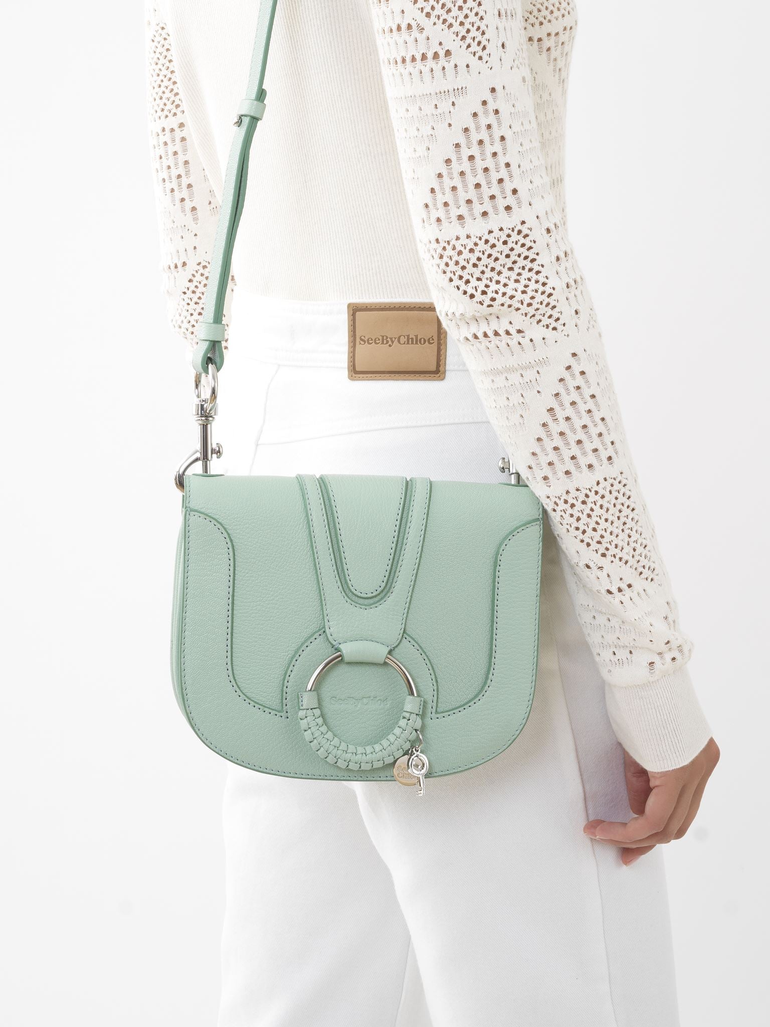 Sac porté épaule Hana en cuir - Bleu Soufflé