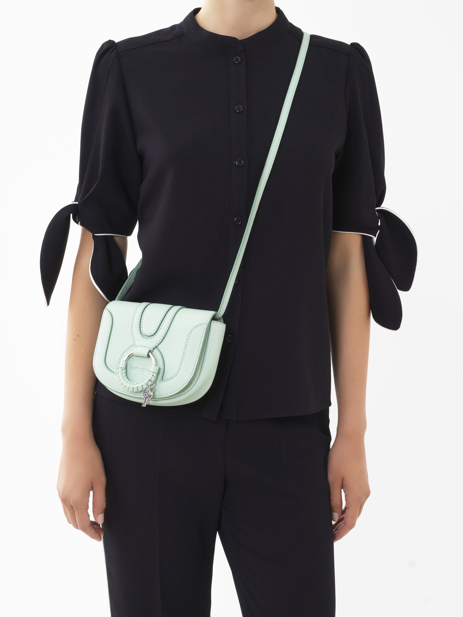 Mini sac Hana en cuir - Bleu Soufflé