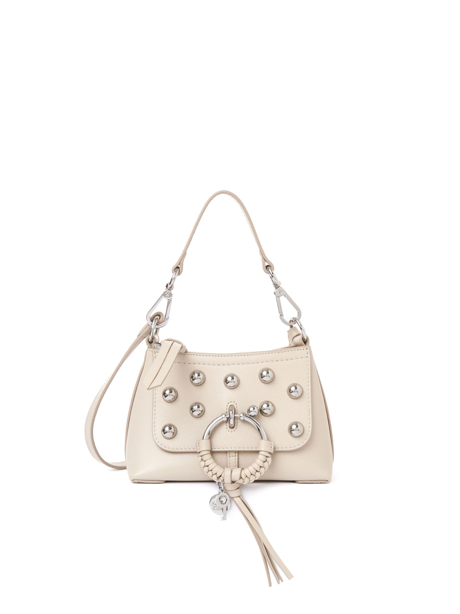 Mini sac Joan en cuir - Cement Beige & Clous