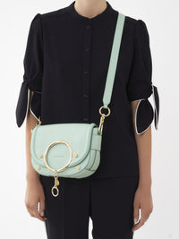 Sac bandoulière Mara en cuir - Bleu Soufflé