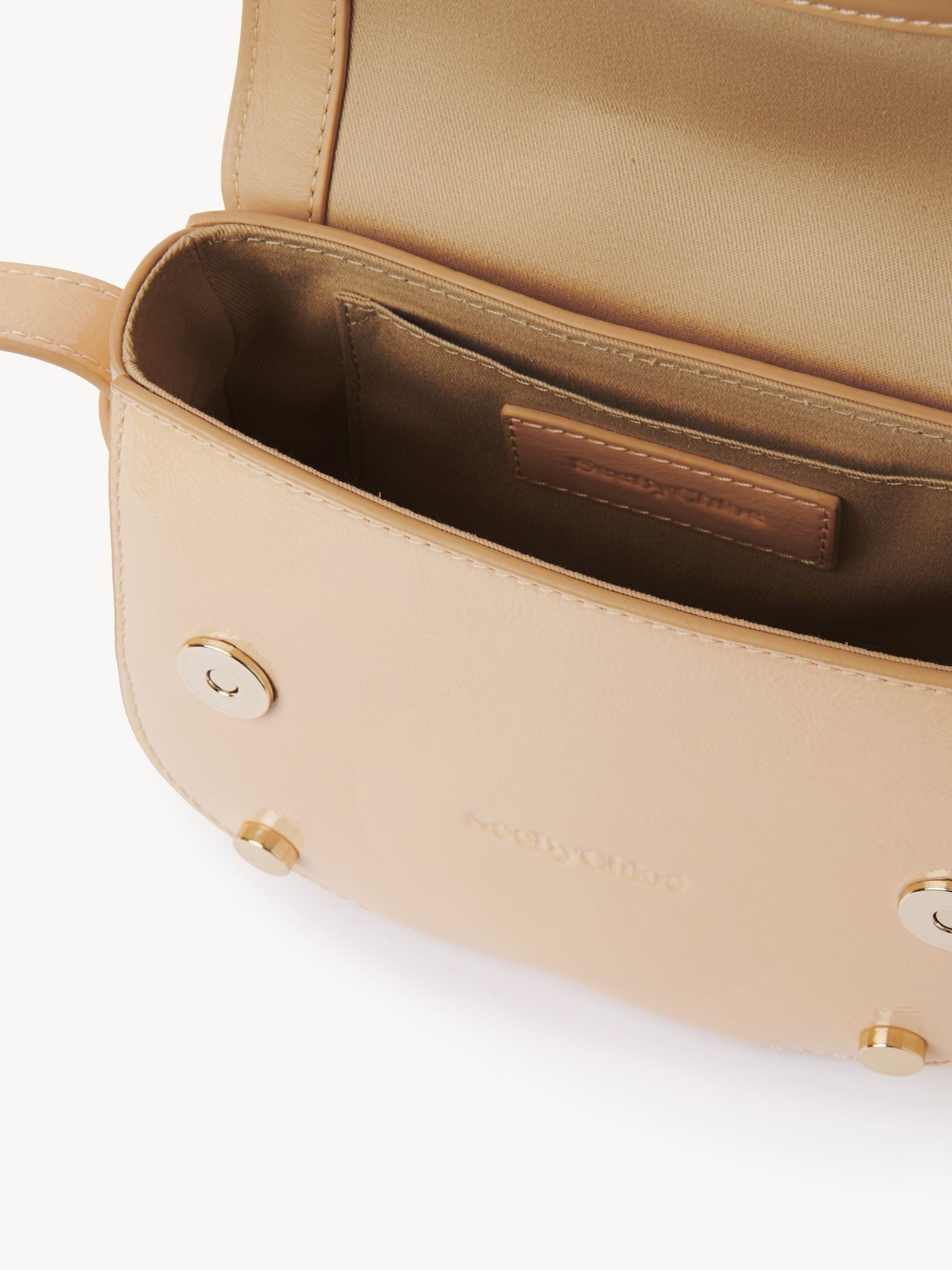 Petit sac porté épaule Mara en cuir - Nude