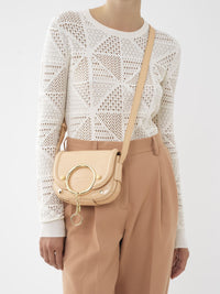 Petit sac porté épaule Mara en cuir - Nude