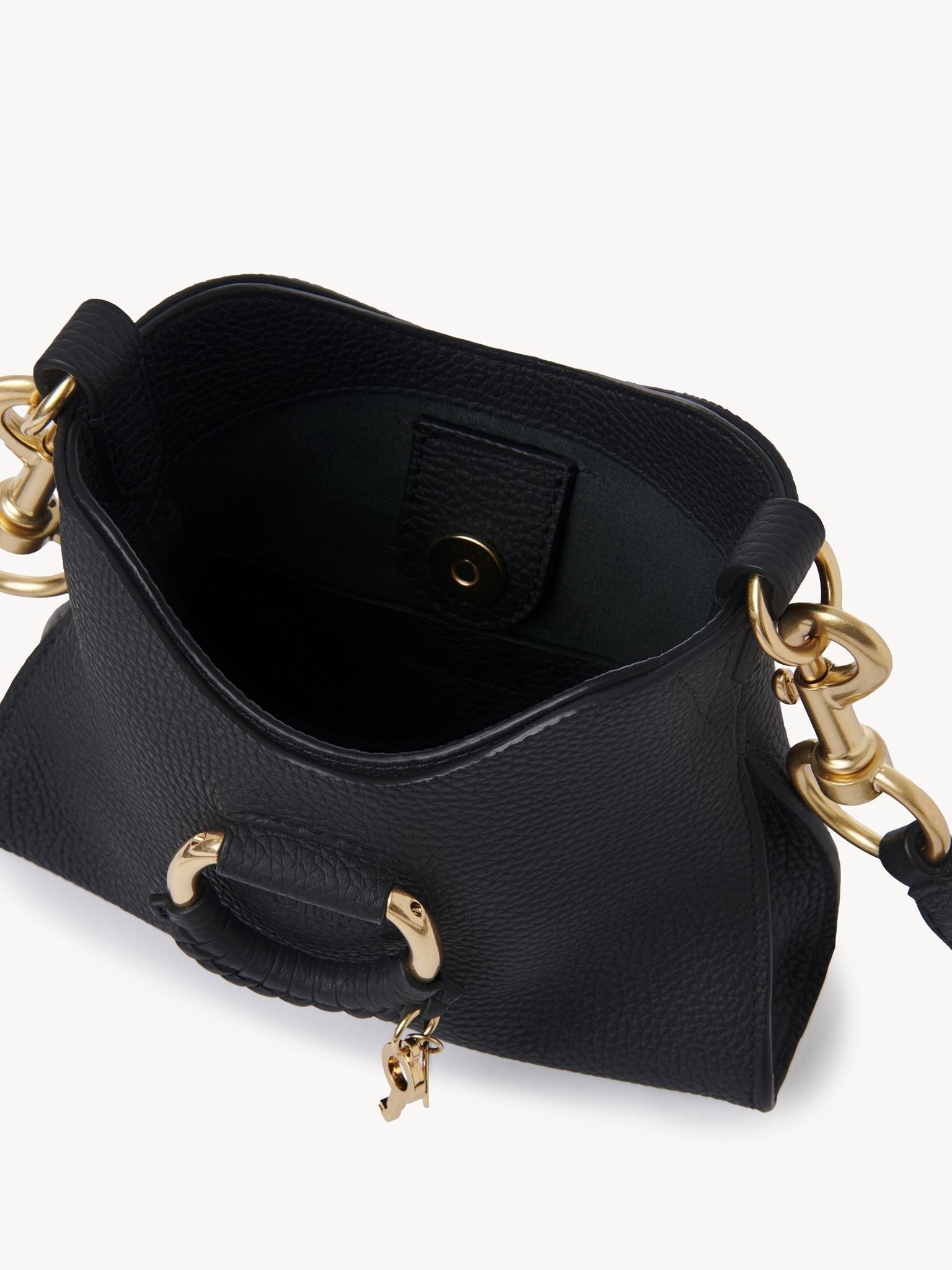 Mini sac à main Joan en cuir - Noir