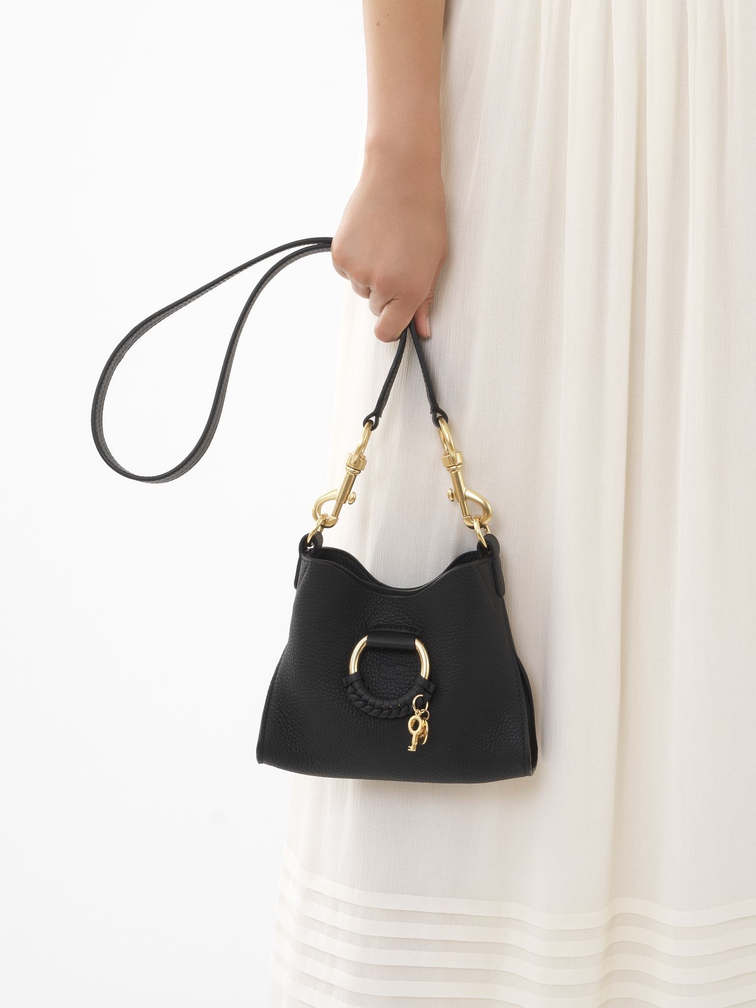 Mini sac à main Joan en cuir - Noir