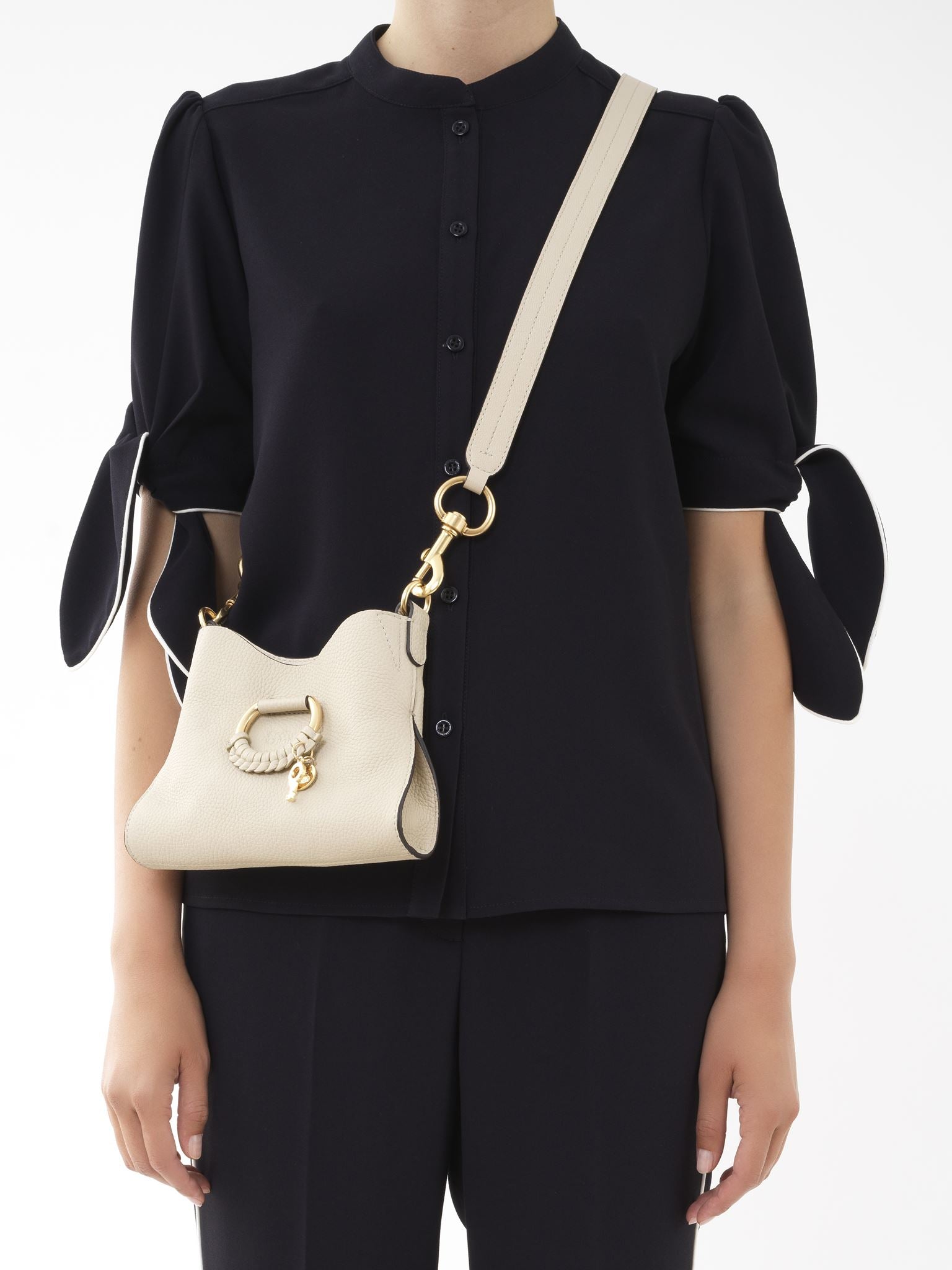 Mini sac à main Joan en cuir - Cement Beige