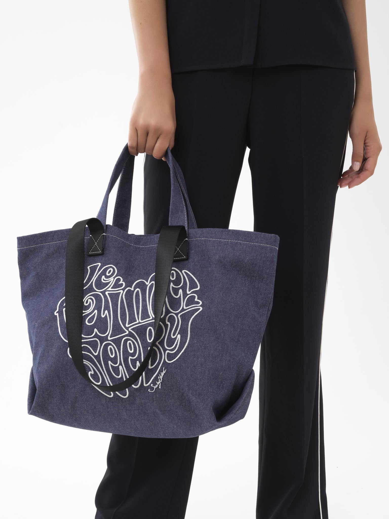 Sac cabas See By Bye Je t’aime en lin - Un Jean Bleu
