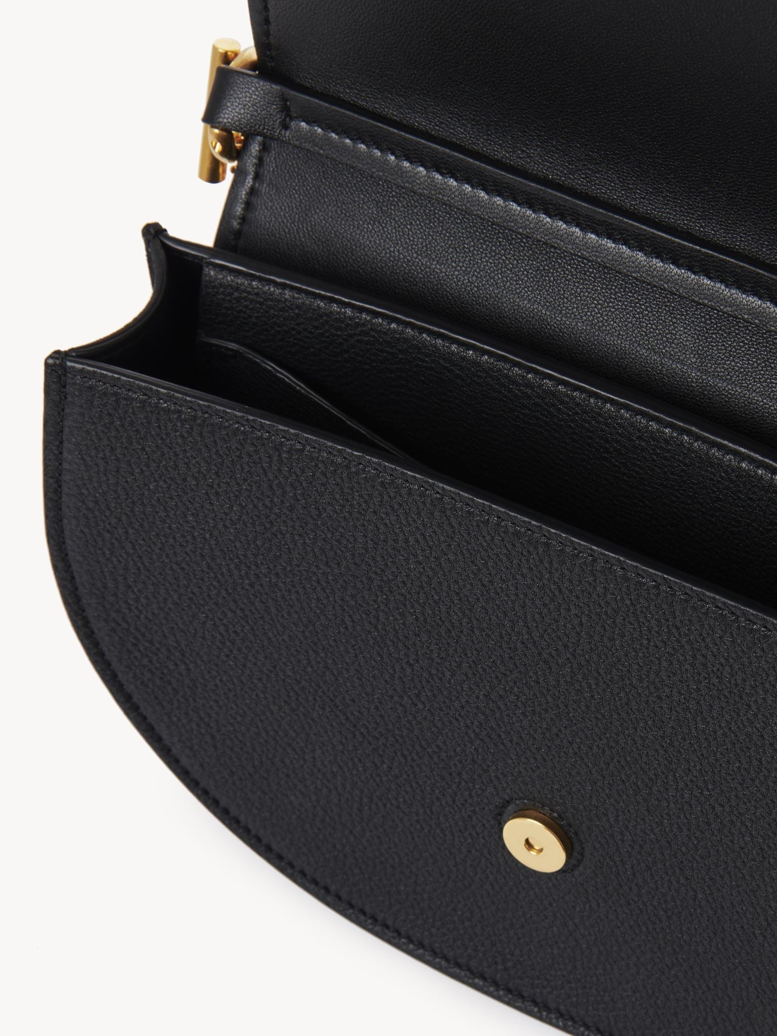 Sac chaîne porté épaule Marcie en cuir - Noir