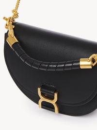 Sac chaîne porté épaule Marcie en cuir - Noir