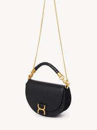 Sac chaîne porté épaule Marcie en cuir - Noir