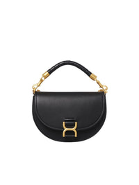 Sac chaîne porté épaule Marcie en cuir - Noir
