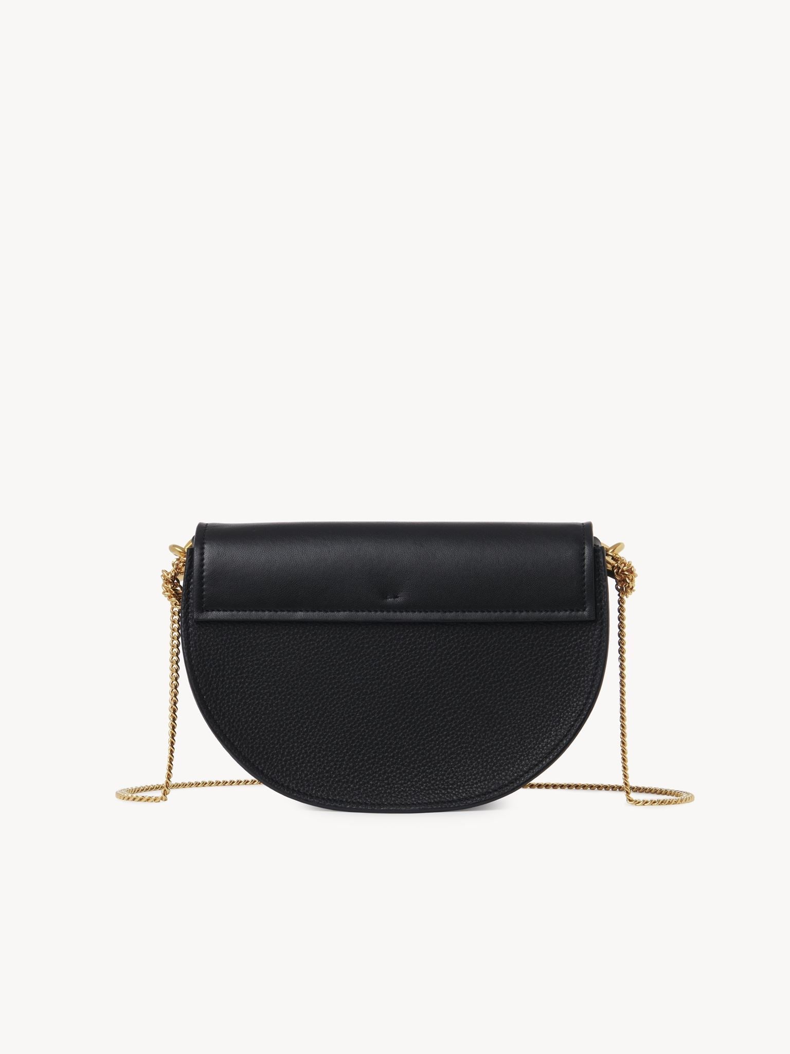 Sac chaîne porté épaule Marcie en cuir - Noir