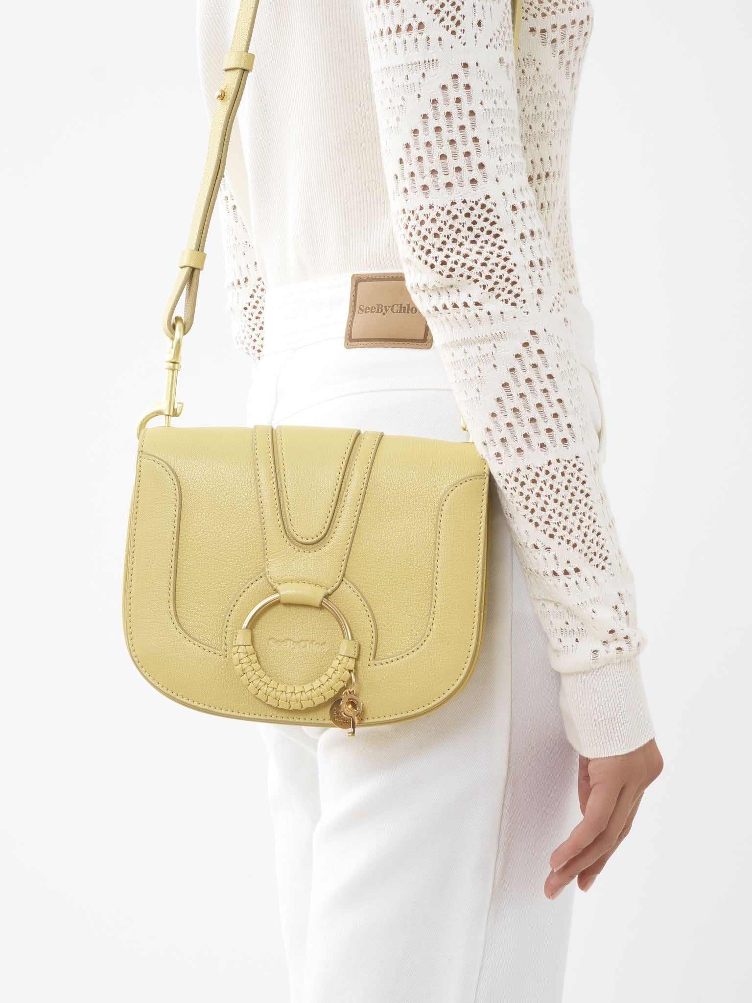 Sac porté épaule Hana en cuir - Vert Roux