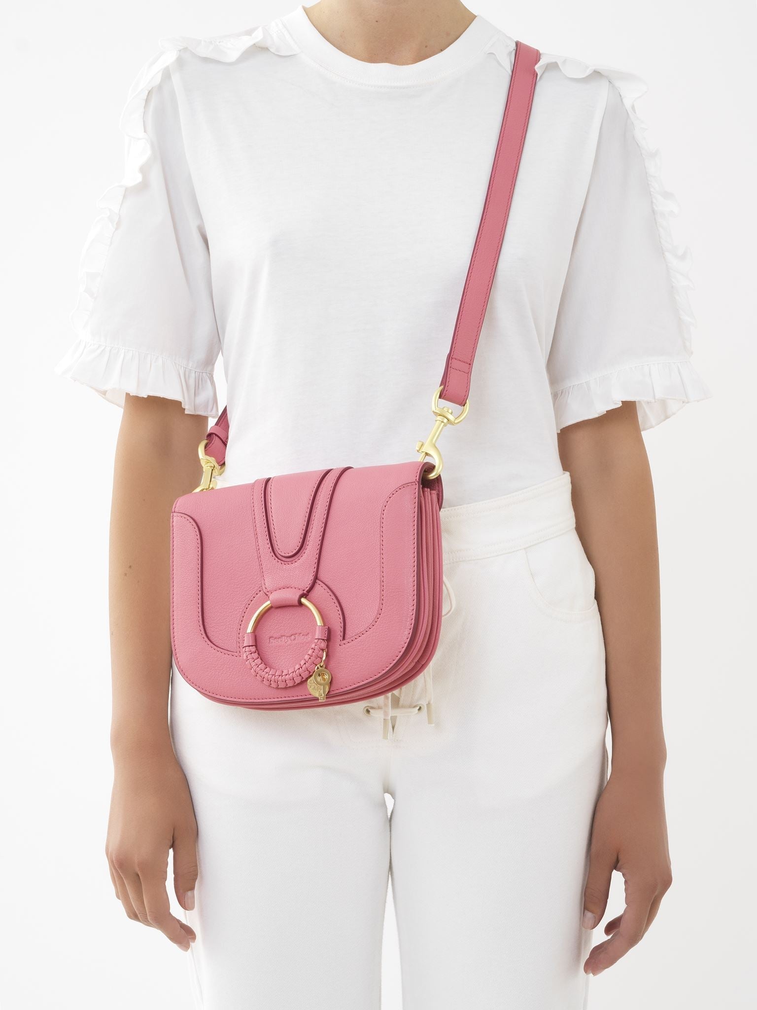 Sac porté épaule Hana en cuir - Rose Insistant