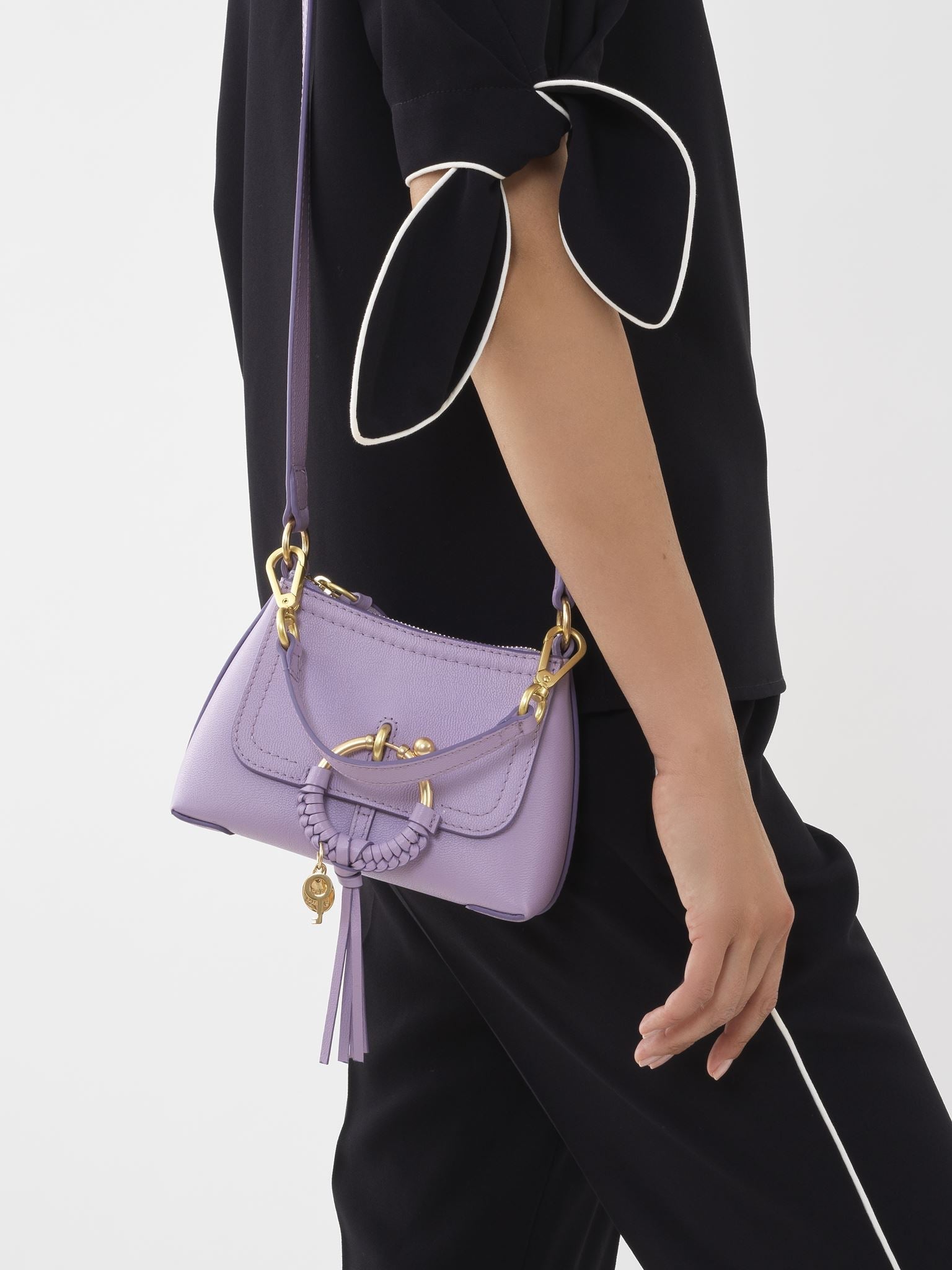 Mini sac Joan en cuir - Brise Lilas