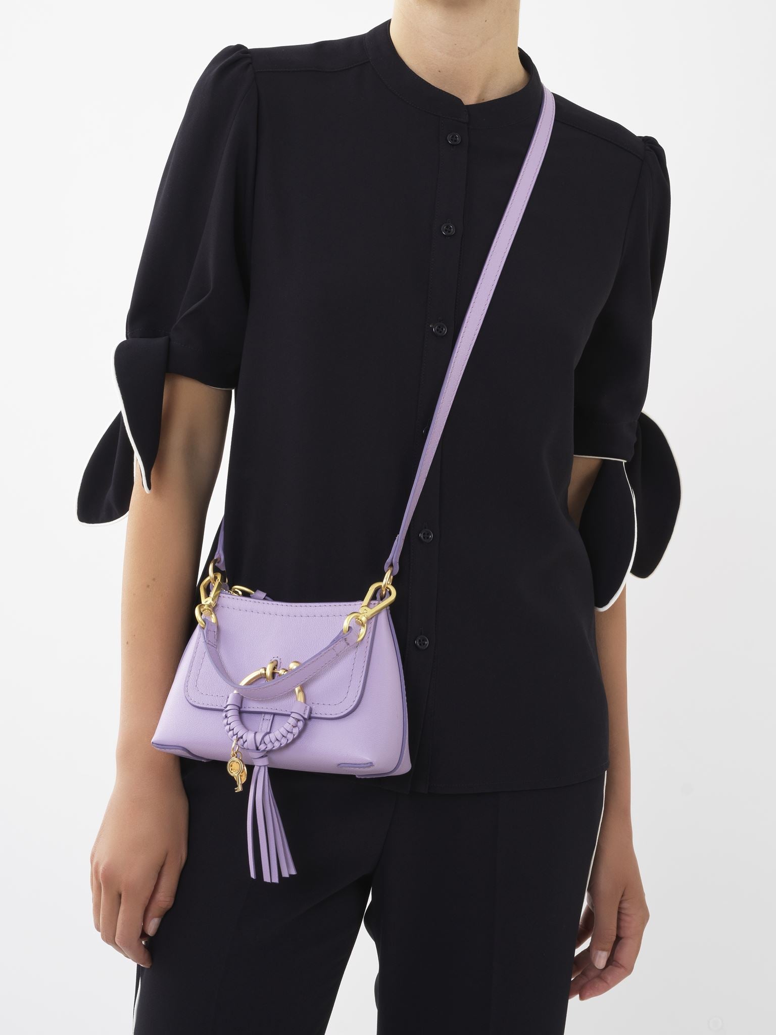 Mini sac Joan en cuir - Brise Lilas
