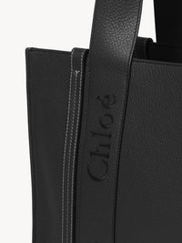 Sac cabas Woody en cuir - Noir