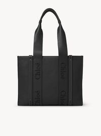 Sac cabas Woody en cuir - Noir