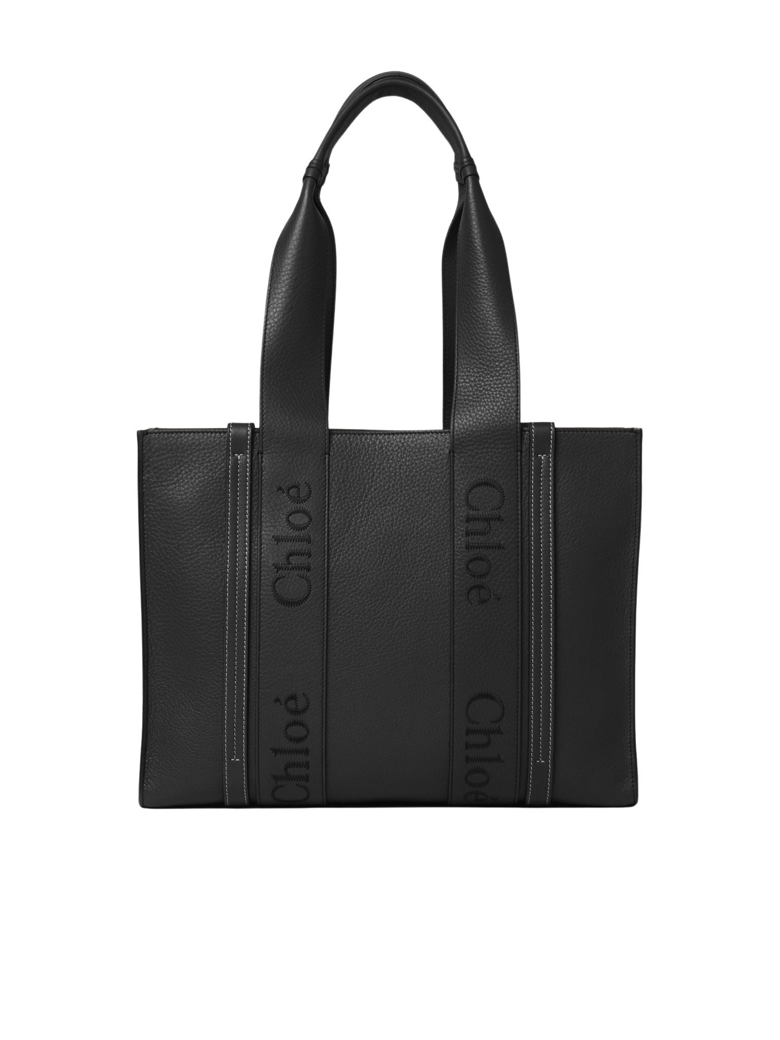 Sac cabas Woody en cuir - Noir
