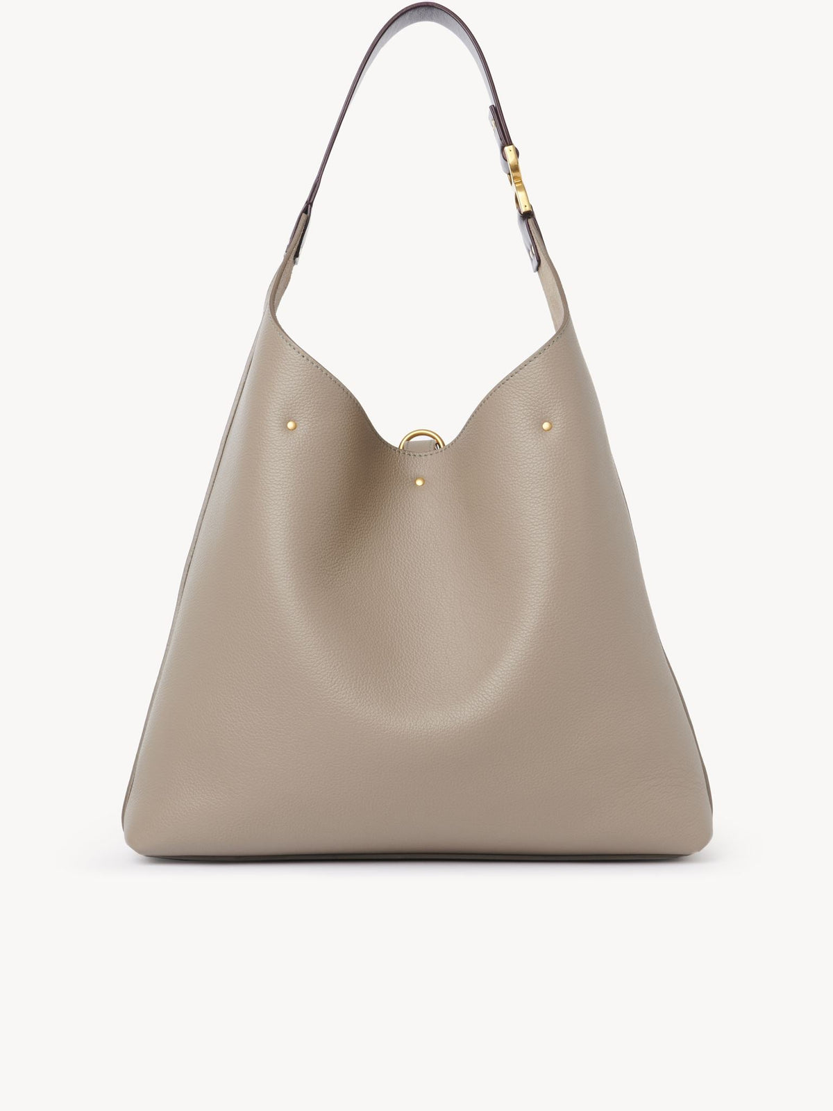 Sac hobo Marcie en cuir - Gris Motty