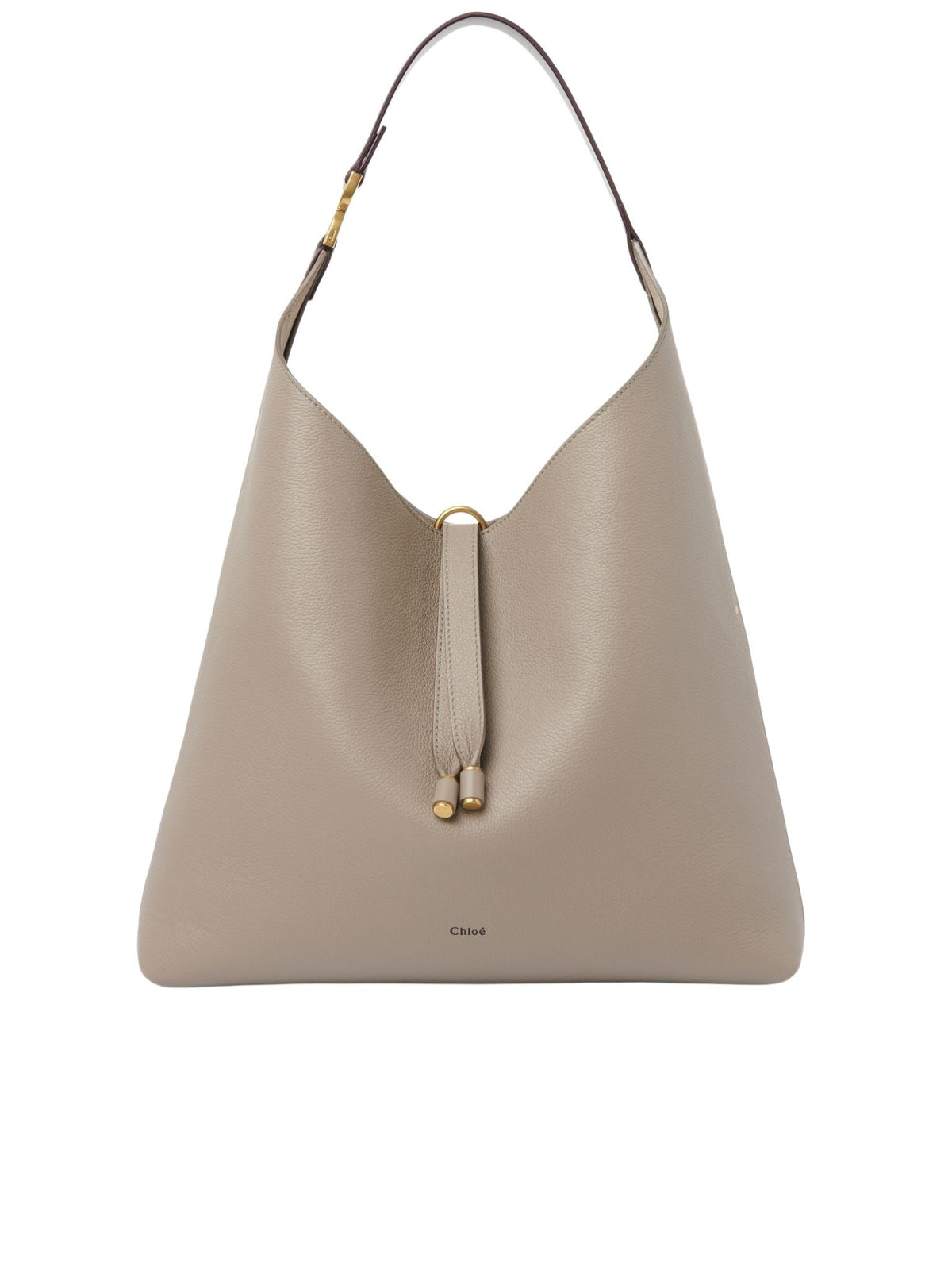 Sac hobo Marcie en cuir - Gris Motty