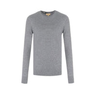 Pull en cachemire à motif check - Pale Grey Melange