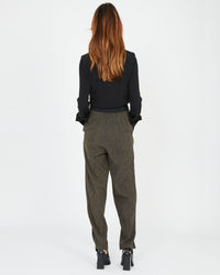 Pantalon ajusté en lin - Kaki