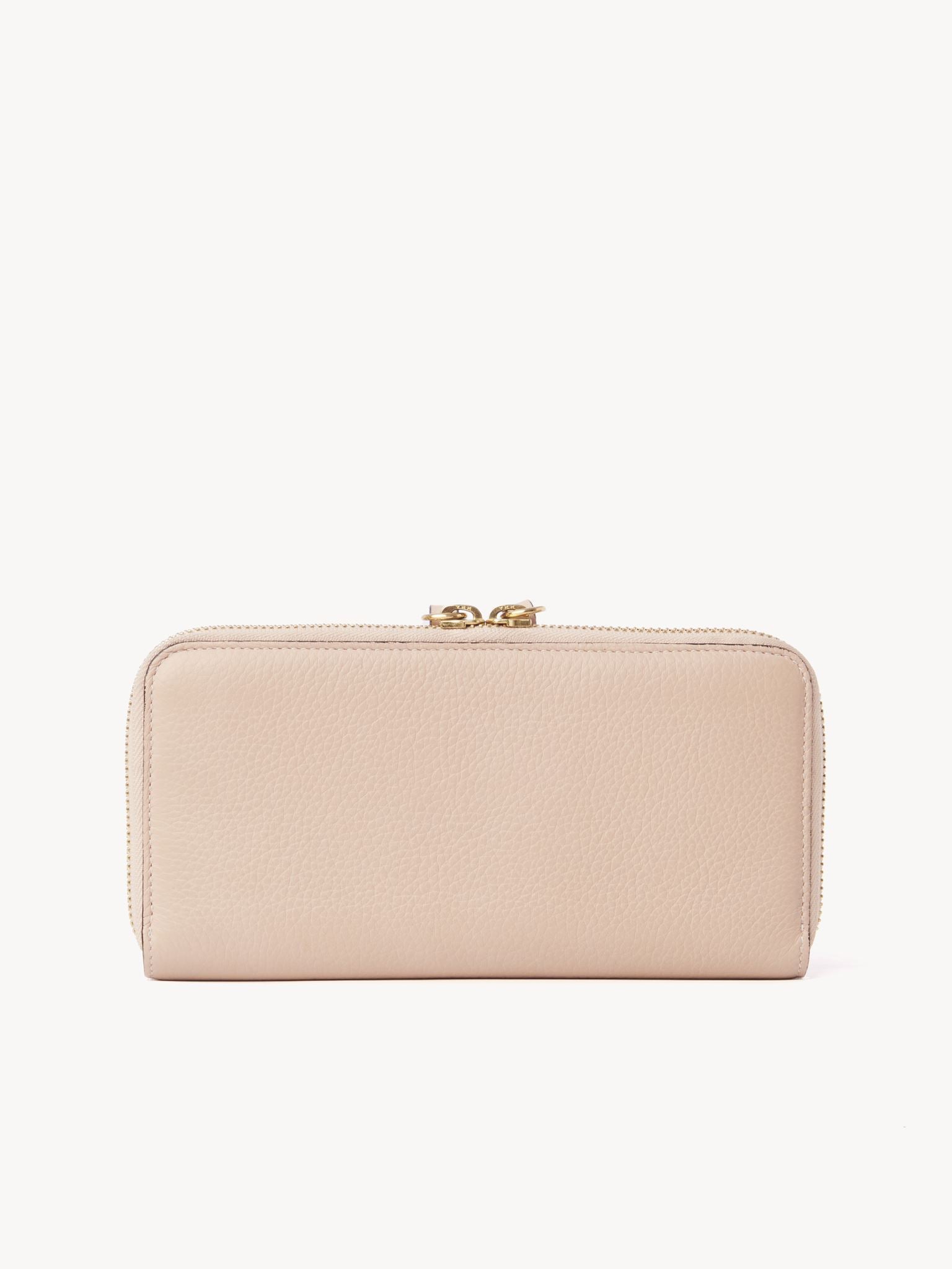 Portefeuille long Alphabet en cuir - Blush Nude