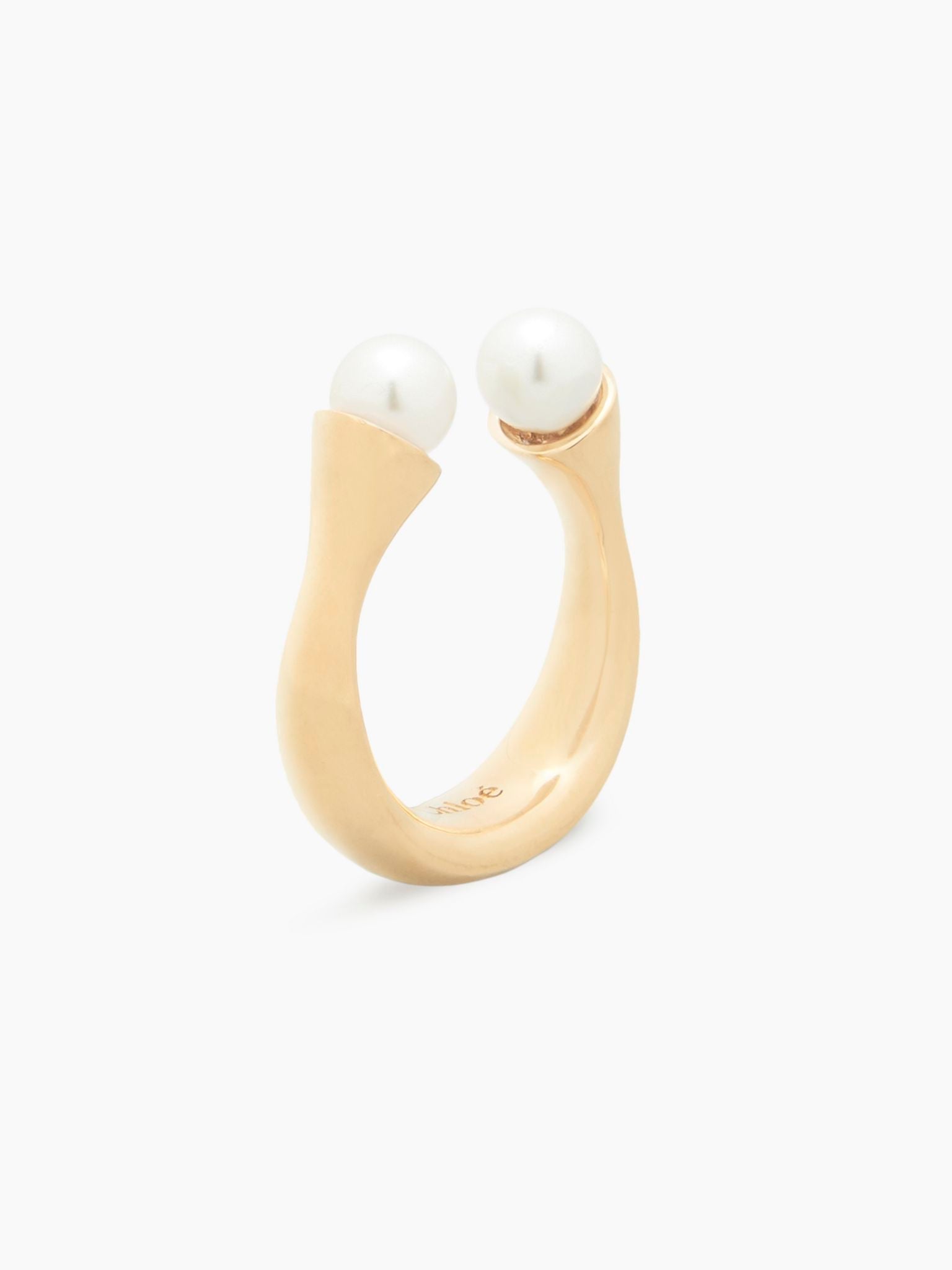 Bague Darcey Round en laiton - Perle