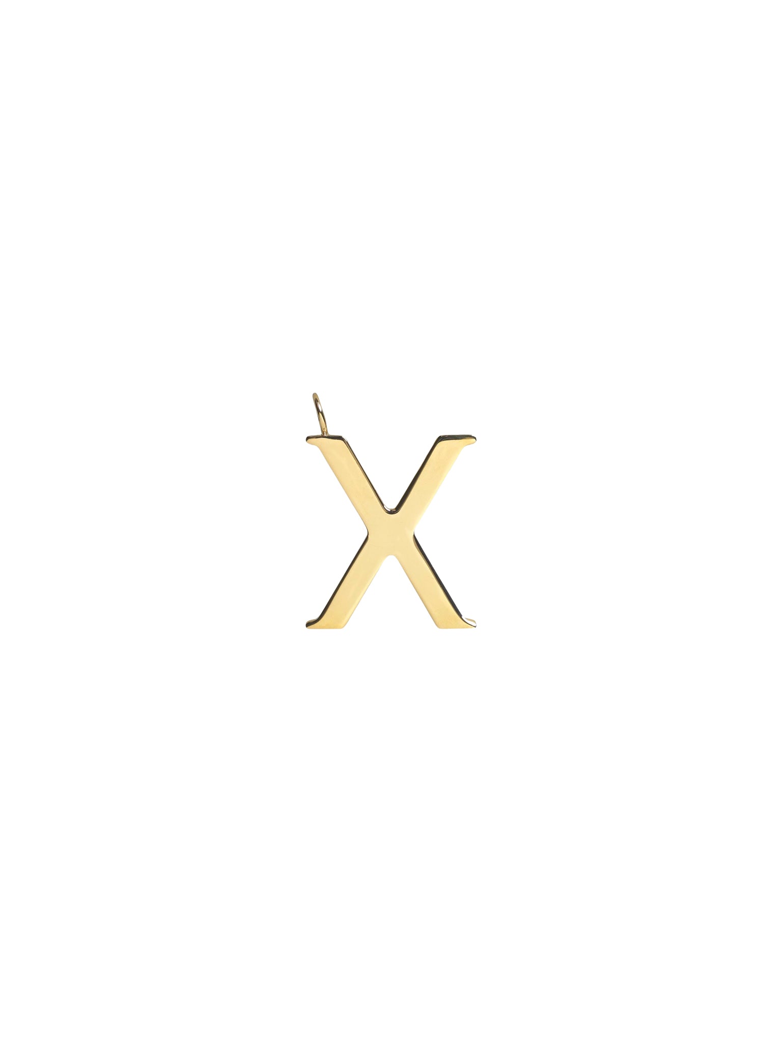Pendentif pour petite maroquinerie Alphabet en laiton - Gold X