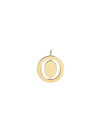 Pendentif Round pour petite maroquinerie Alphabet en laiton - Gold O
