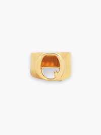 Bague Big Alphabet en laiton - Gold Q