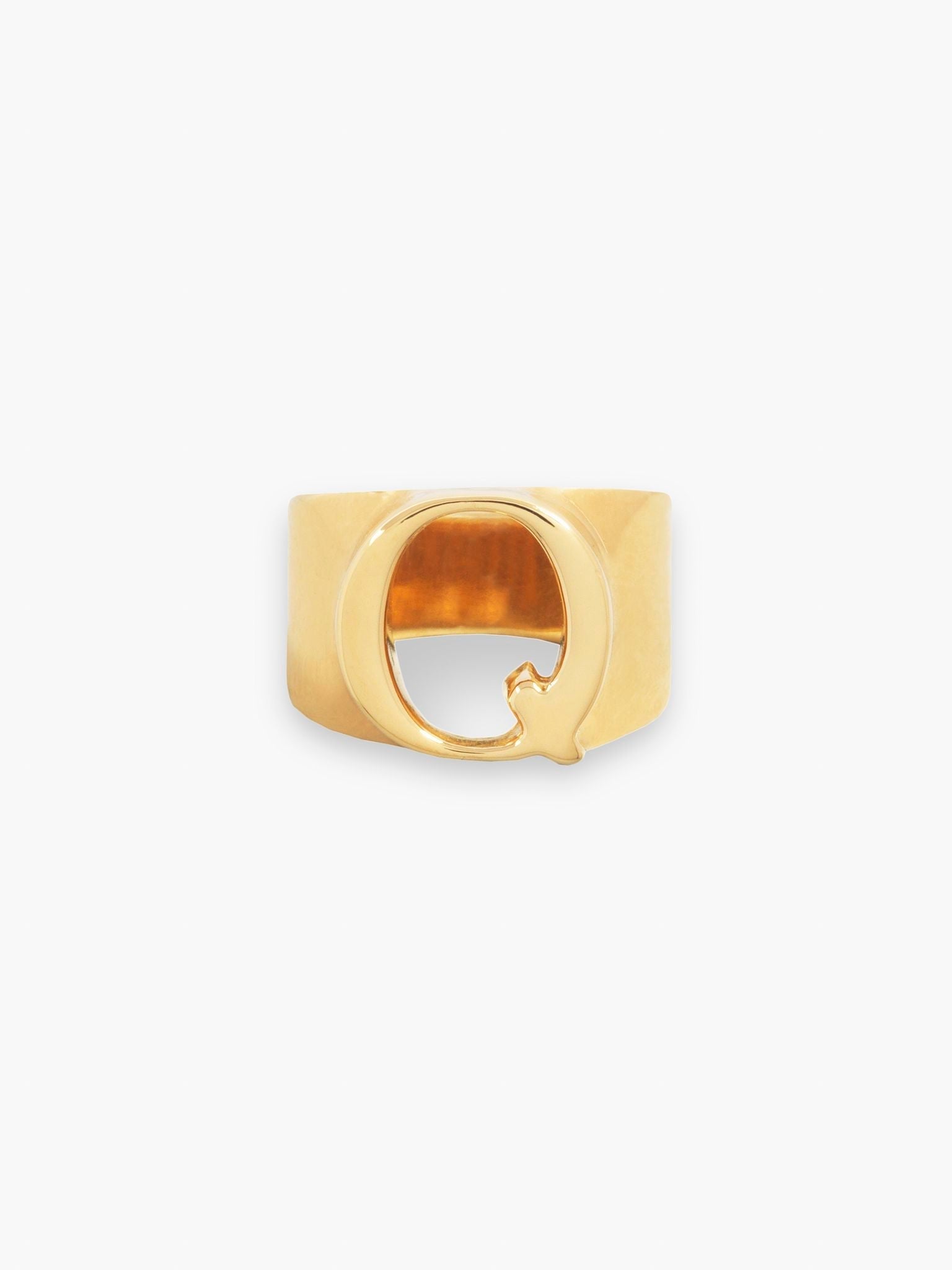 Bague Big Alphabet en laiton - Gold Q