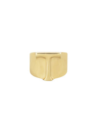 Bague Big Alphabet en laiton - Gold T
