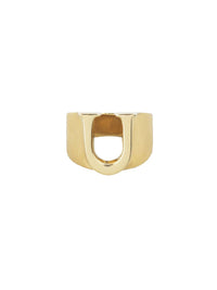Bague Big Alphabet en laiton - Gold U
