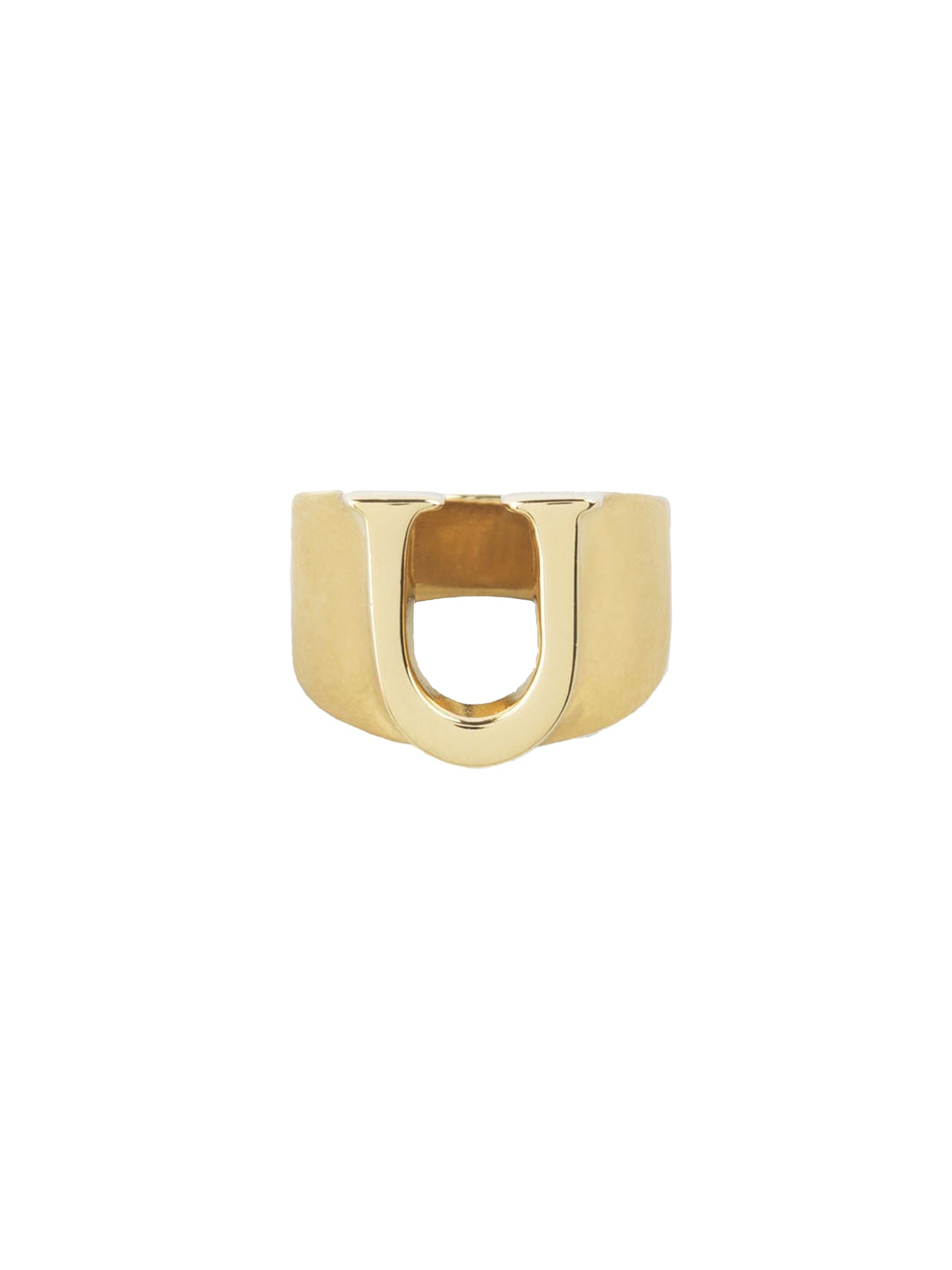 Bague Big Alphabet en laiton - Gold U