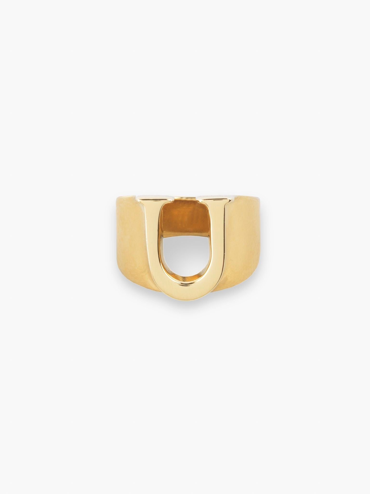 Bague Big Alphabet en laiton - Gold U