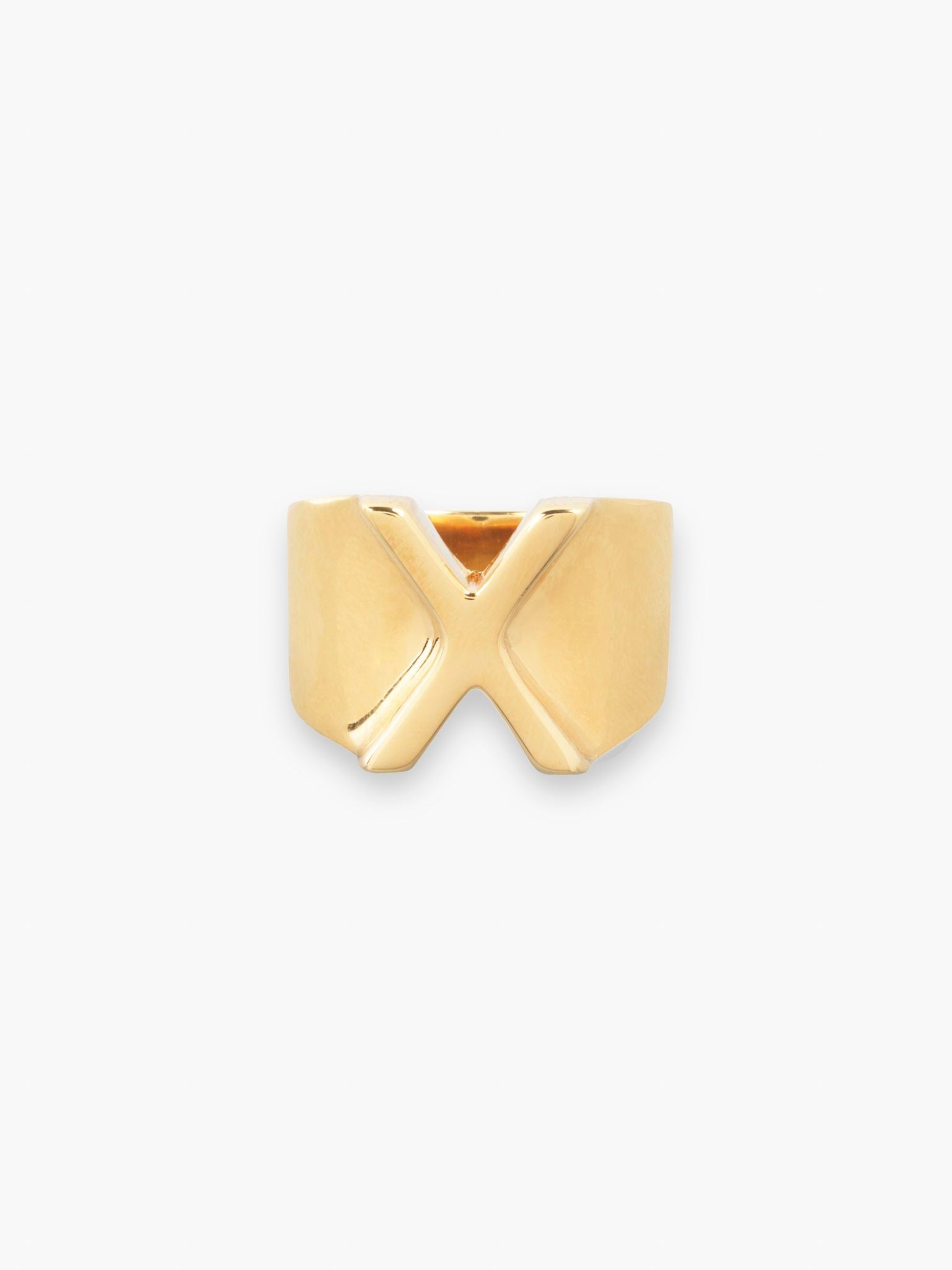 Bague Big Alphabet en laiton - Gold X