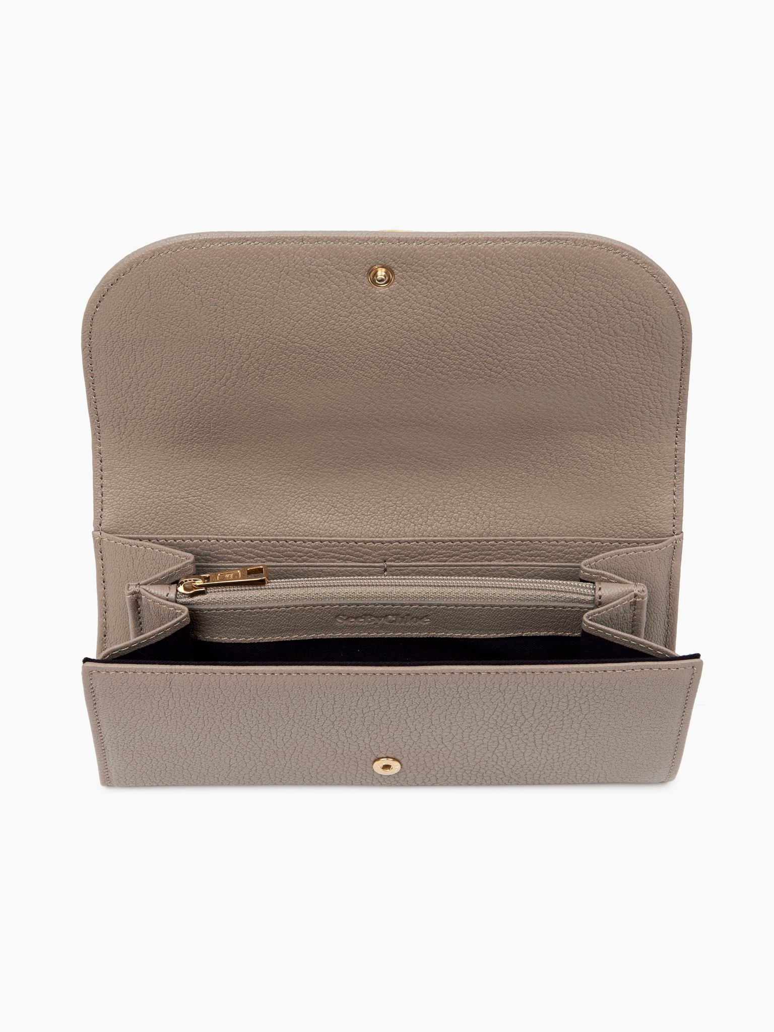 Portefeuille long Hana en cuir - Motty Grey