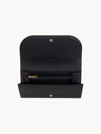 Portefeuille long Hana en cuir - Noir