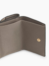 Mini portefeuille à trois volets Easy en cuir - Gris Motty