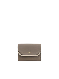 Mini portefeuille à trois volets Easy en cuir - Gris Motty