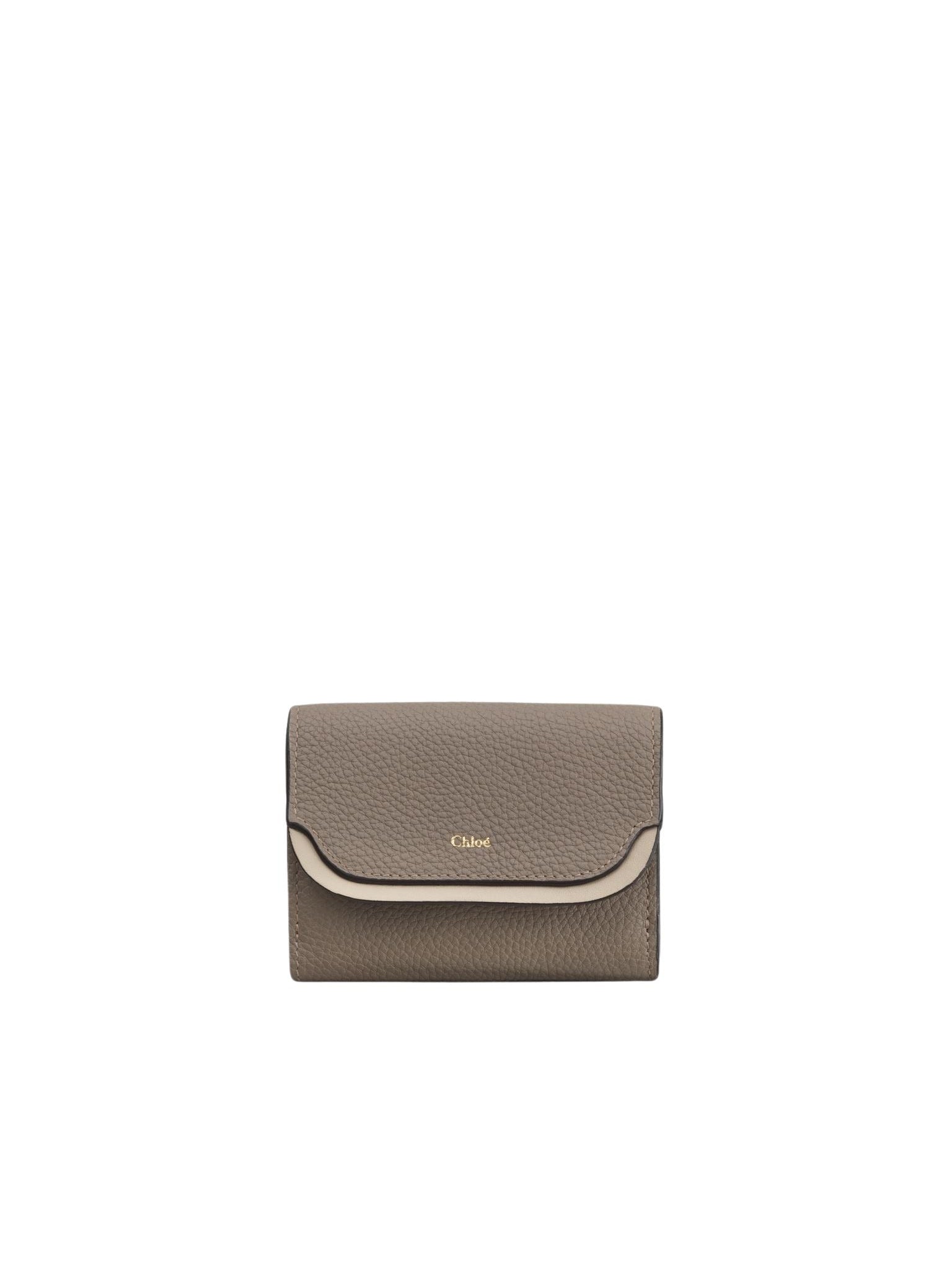 Mini portefeuille à trois volets Easy en cuir - Gris Motty