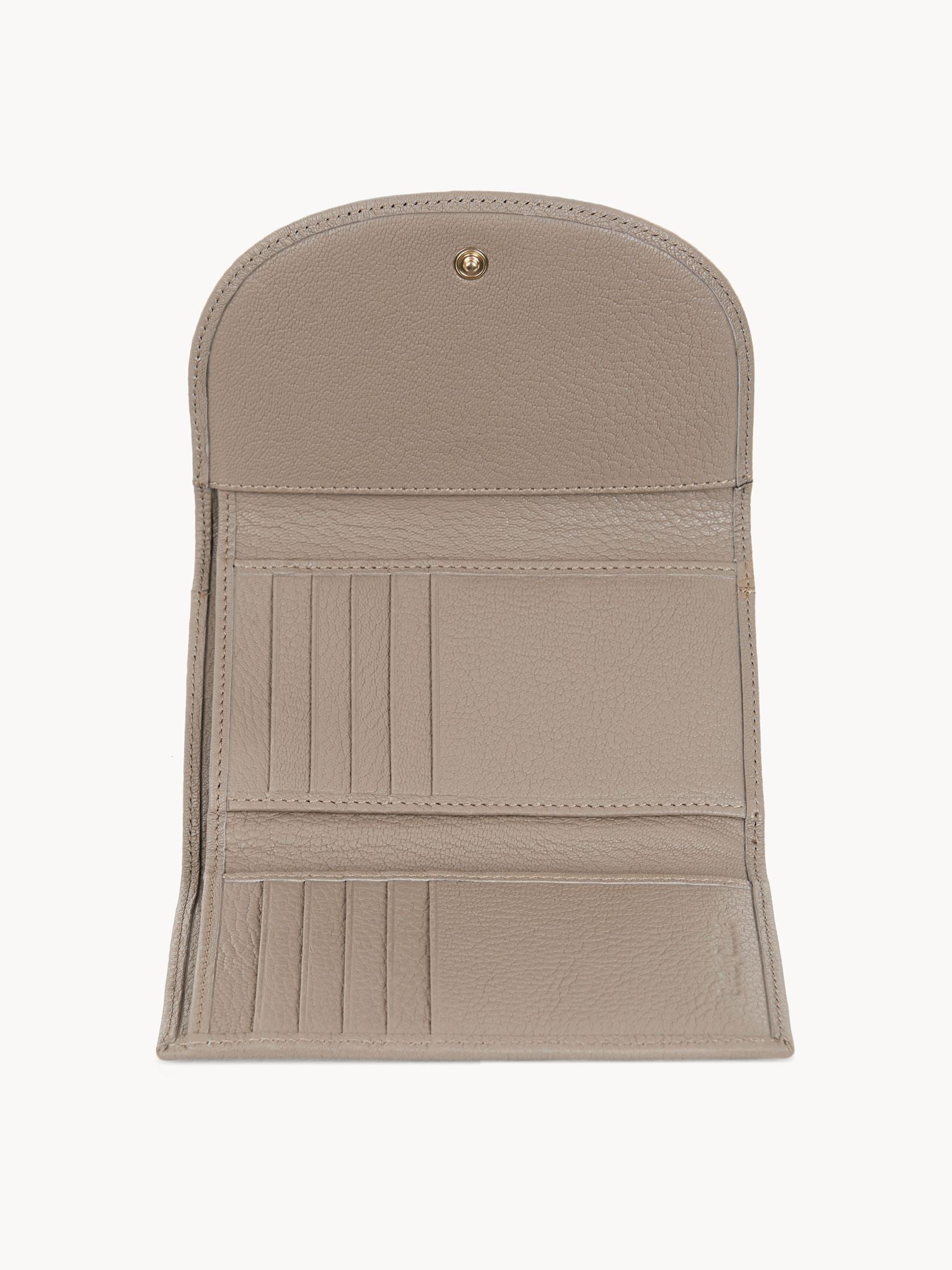 Portefeuille compact Hana en cuir - Motty Grey