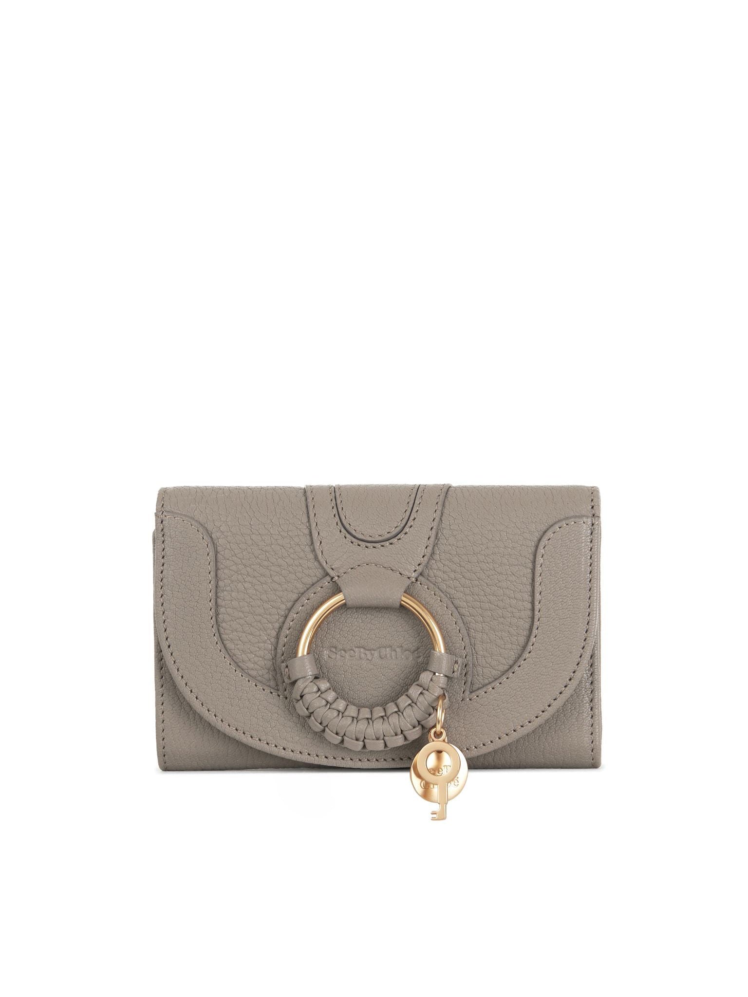 Portefeuille compact Hana en cuir - Motty Grey