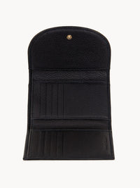 Portefeuille compact Hana en cuir - Black