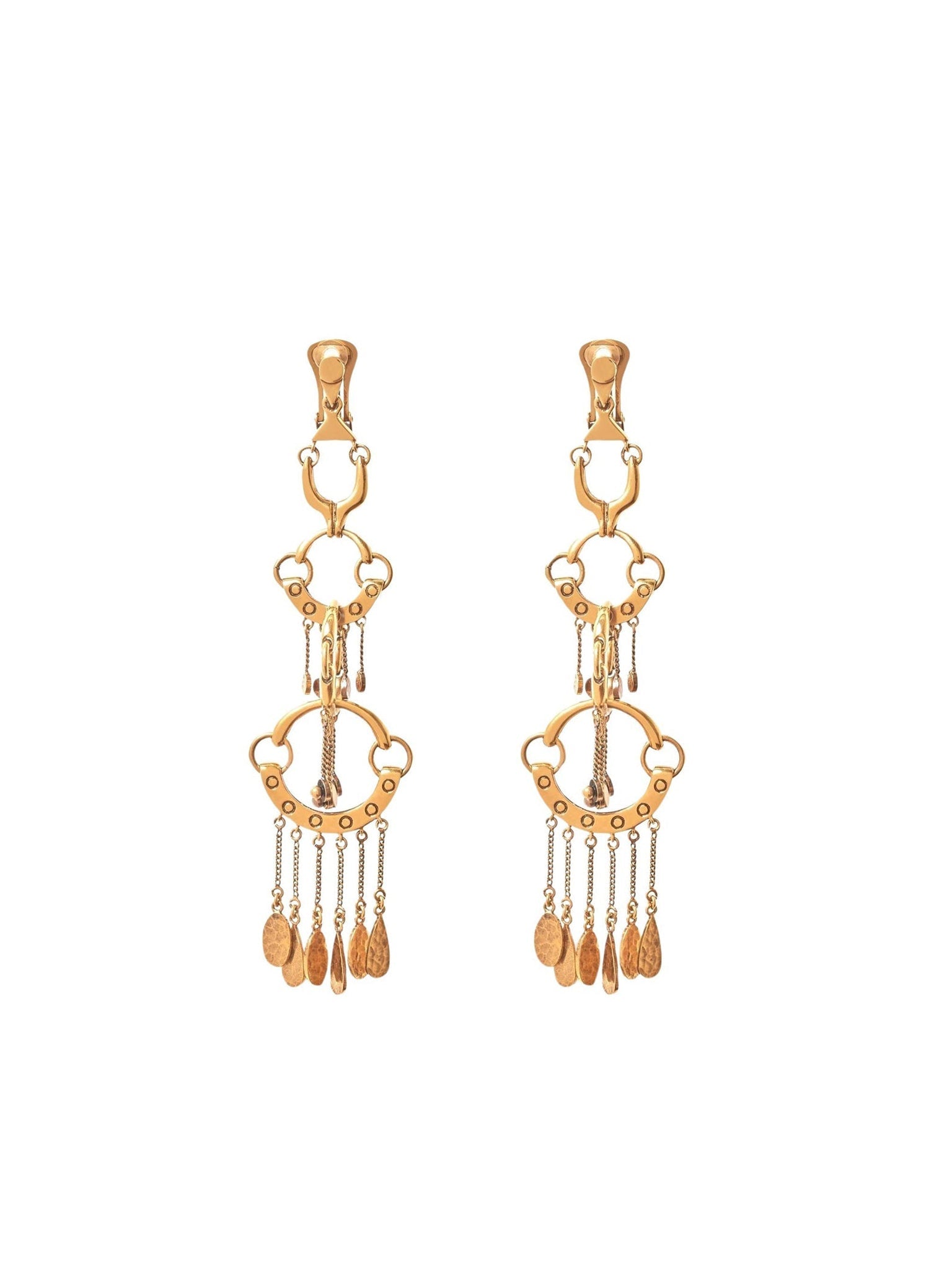 Boucles d'oreilles chandelier Quinn en laiton - Golden Brass