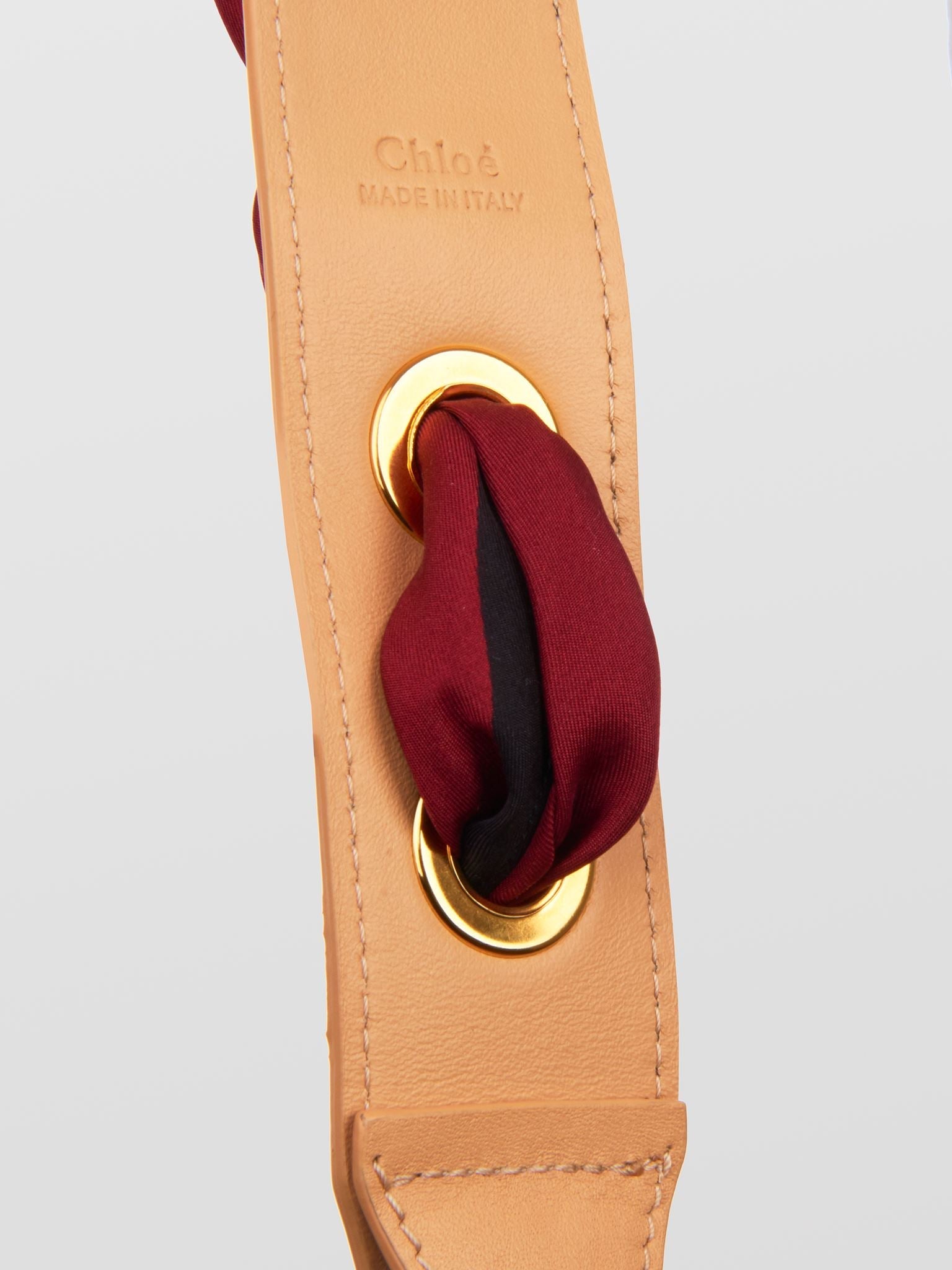 Bandoulière foulard en cuir - Plum Purple