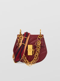 Bandoulière foulard en cuir - Plum Purple